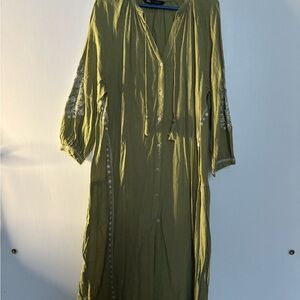 Zara Khaki Textured Blouse